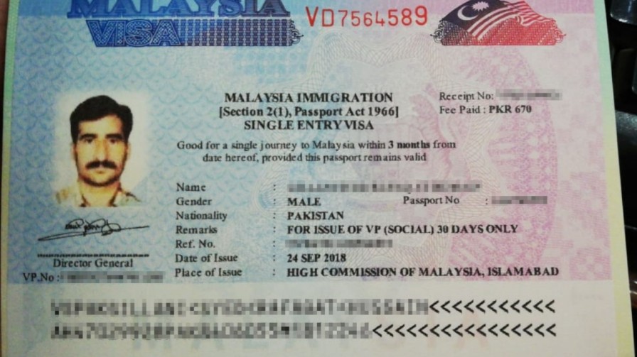 malaysia visit visa cost from pakistan